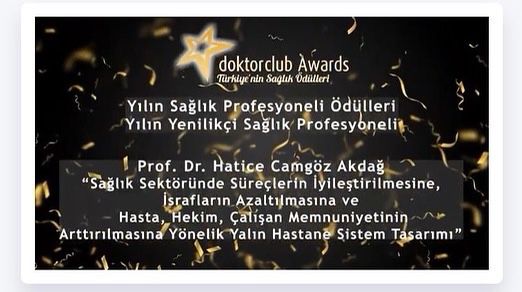 Prof. Dr. Hatice Camgöz Akdağ'a Ödül